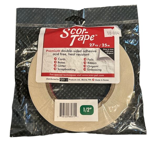 Scor-Tape 2 Double Sides Adhesive 1/2” and 1/4” 27 Yards Each Scrapbooking NEW - Picture 5 of 6